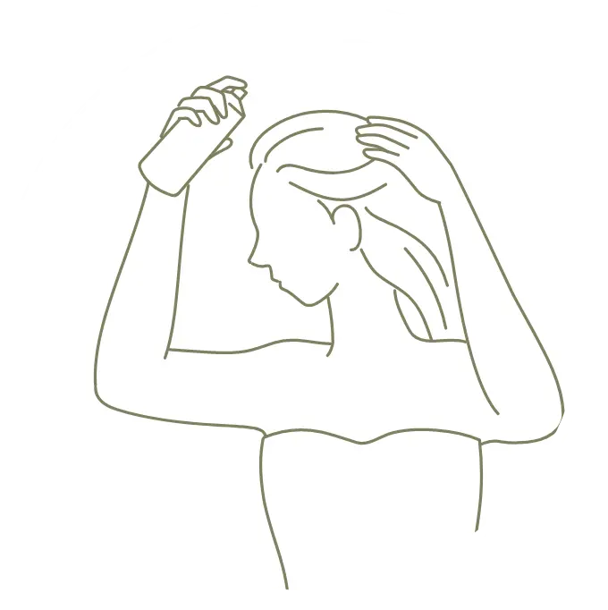 頭皮にまんべんなく塗布