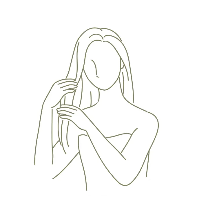 毛髪に塗布し、毛髪全体に揉みこむ